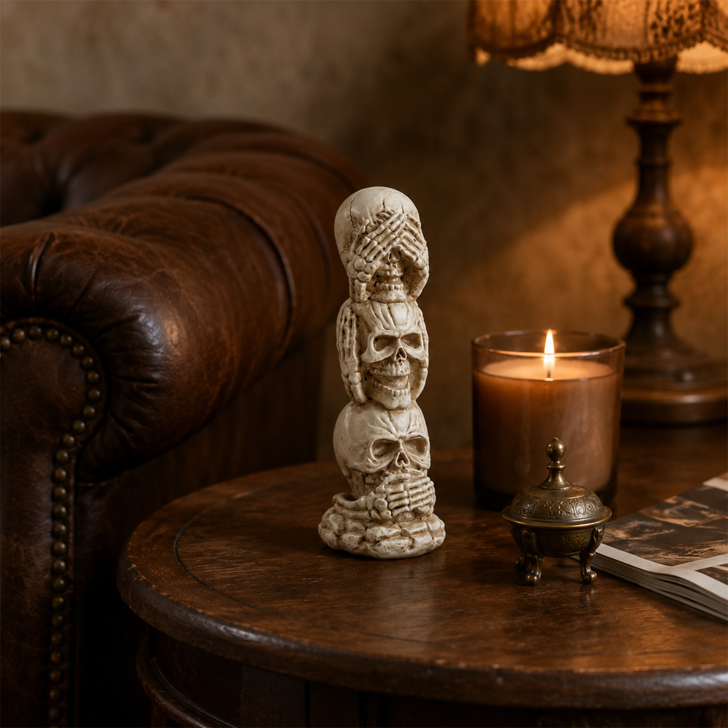 Skull decorative figure, plastic