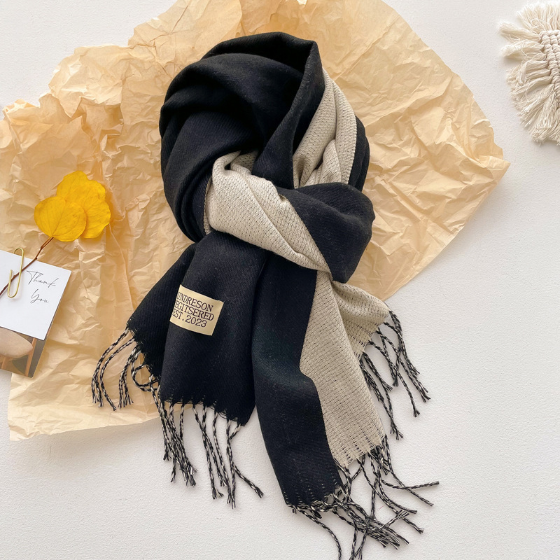 Double-sided scarf made of cashmere imitation, 200x65cm