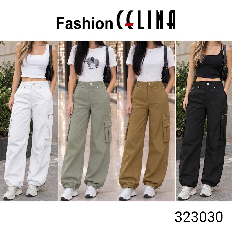 Pantalón cargo con bolsillos laterales