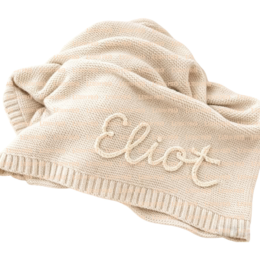 Hand Embroidered Baby Knitted Blanket