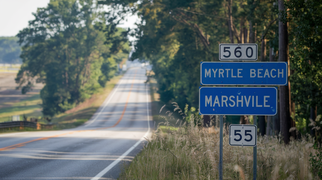 Distance and Travel Tips: Marshville NC to Myrtle Beach SC