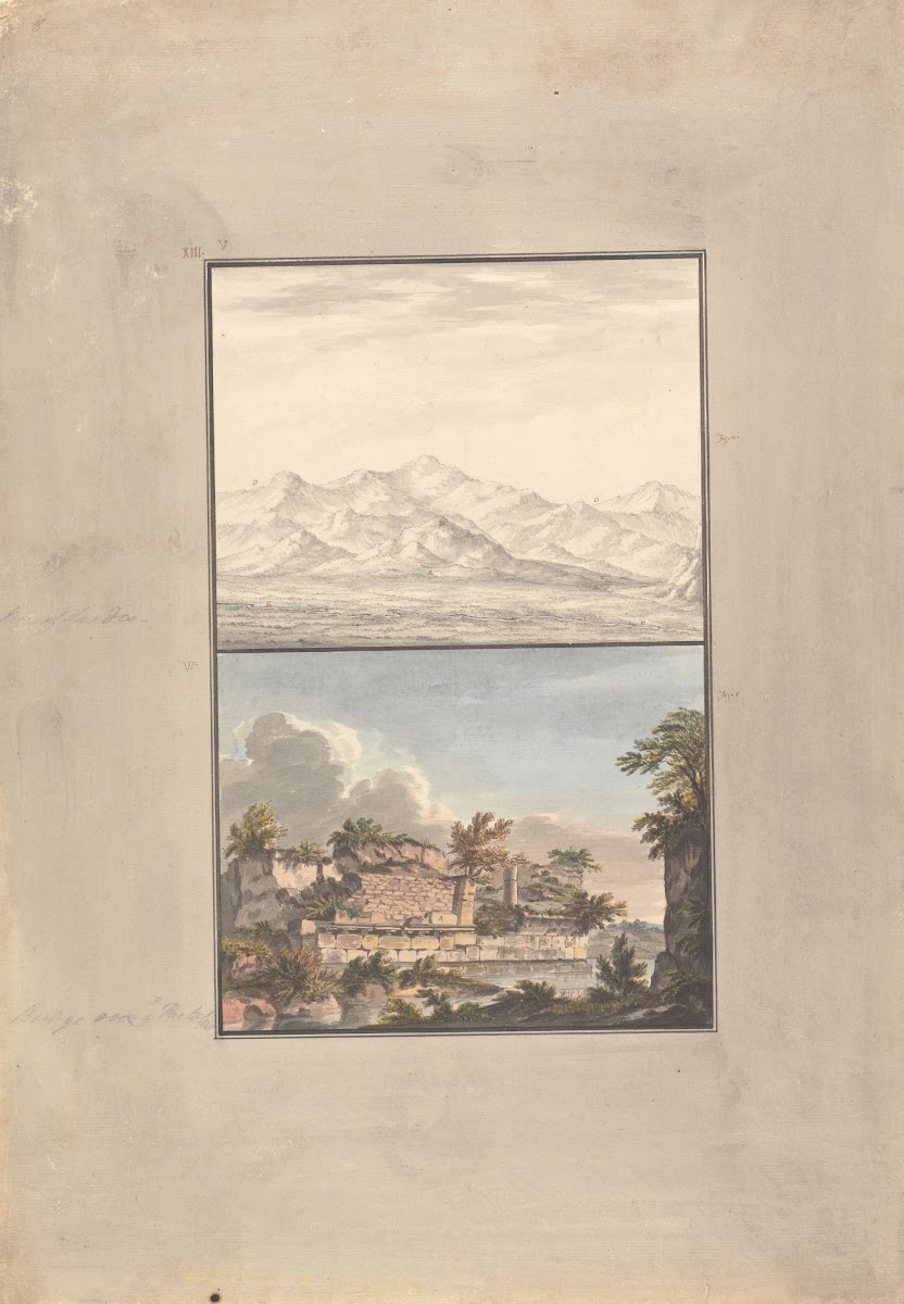 View of the Valley of Sardis and View of a Ruined Bridge ca 1750
