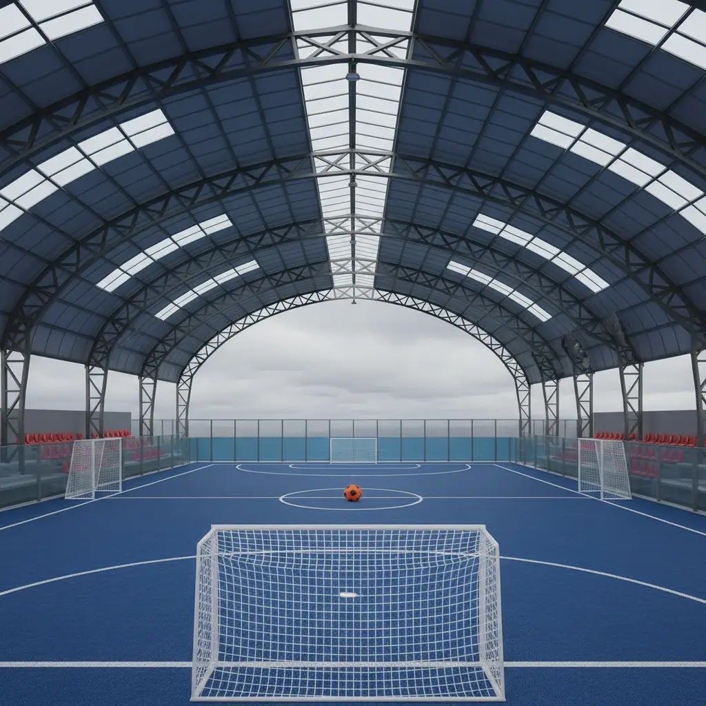 Tinggi atap ideal untuk lapangan futsal berapa meter