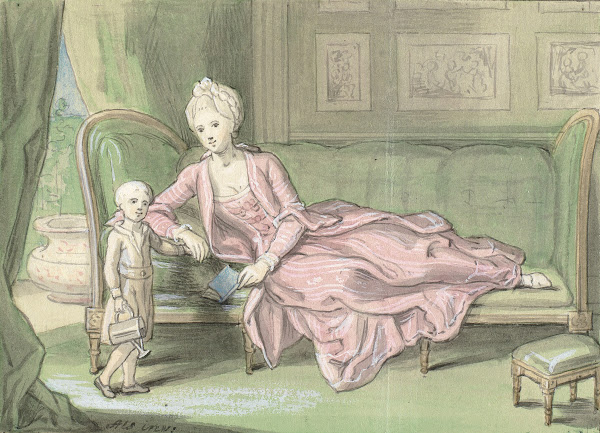 Tredje udkast til maleri af Caroline Mathilde og Frederik 1771