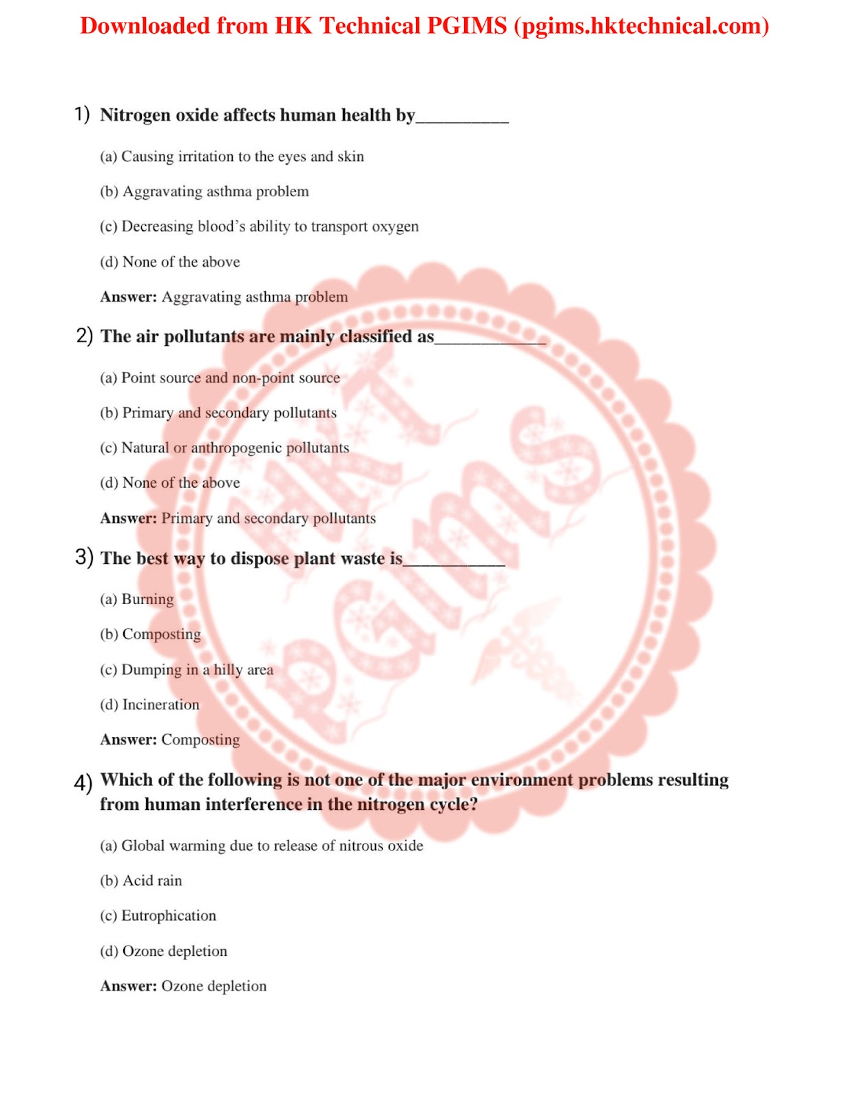 E.V.S. unit -3 M.C.Q.S.P.B.C. COP 2nd Semester B.Pharmacy Previous Year's Question Paper,BP206T Environmental Sciences,BPharmacy,Previous Year's Question Papers,BPharm 2nd Semester,Sh Pt Baburao Chaughule College of Pharmacy (SPBC),Sharada kadu - S.P.B.C.COP,