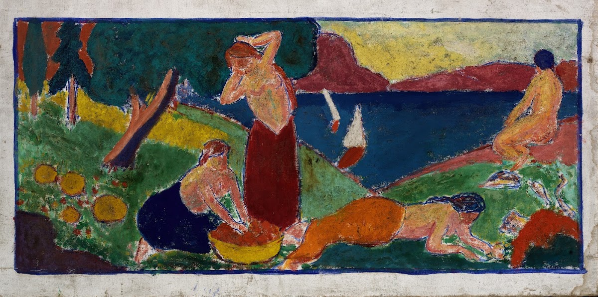 Women in Landscape with Blue Border before 1932