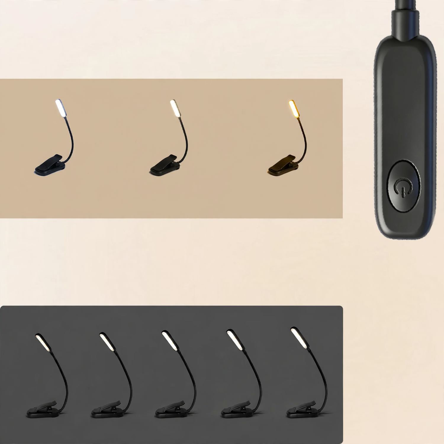 LED-Klemmleuchte mit 9 LEDs, 1200mAh Akku