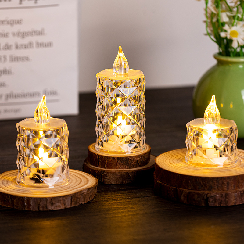 LED tea light with transparent housing, PS plastic