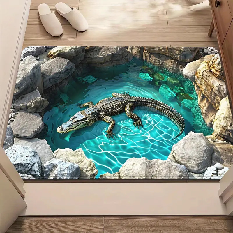 Diatomaceous earth bath mat with 3D pattern