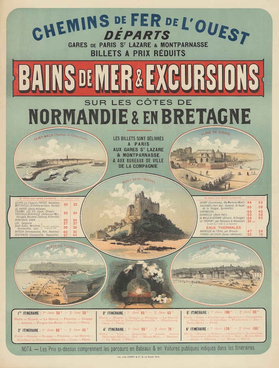 Chemins de Fer de lOuest Bains de mer  excursions sur les côtes de Normandie  en