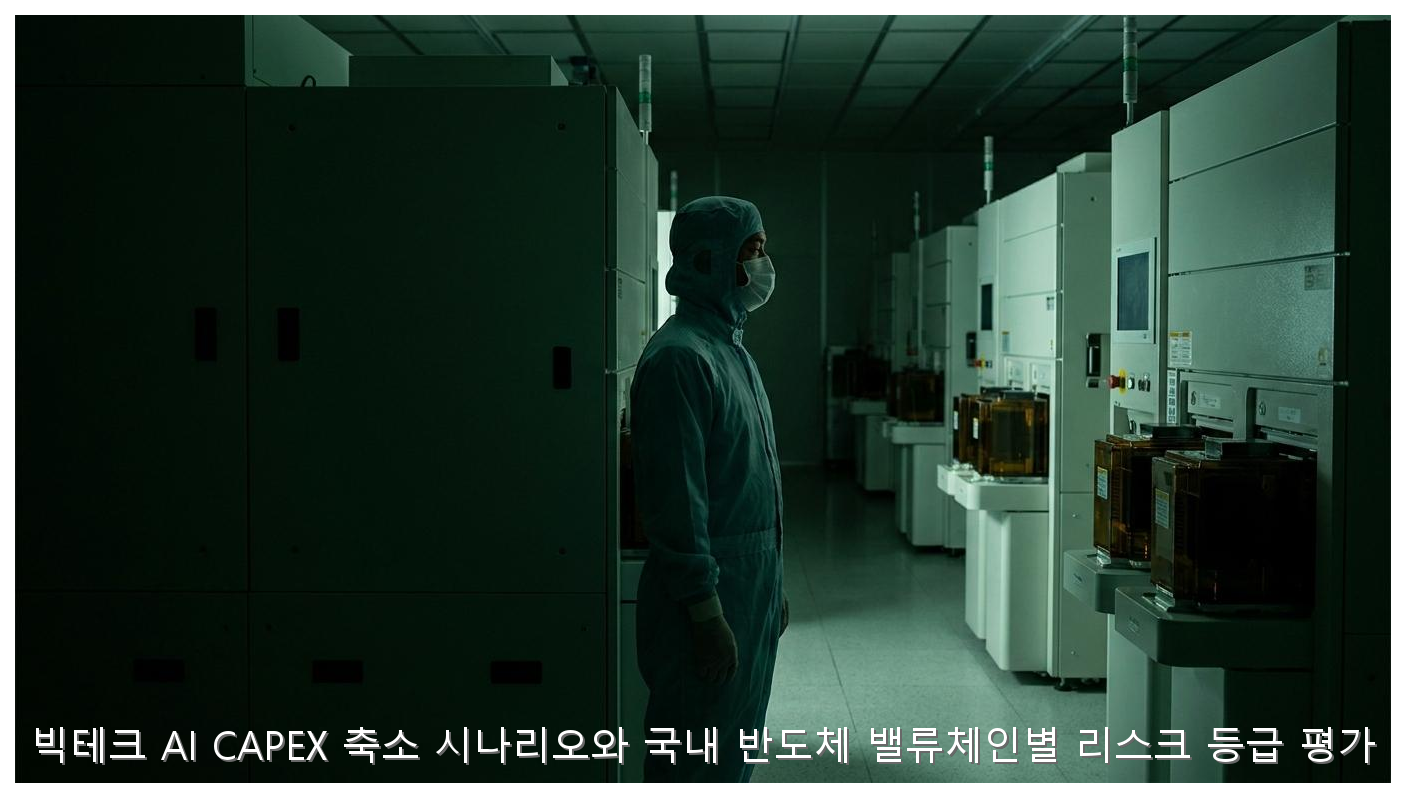 빅테크 AI CAPEX 축소 시나리오와 국내 반도체 밸류체인별 리스크 등급 평가 핵심 안내 및 분석 인포그래픽 (4)