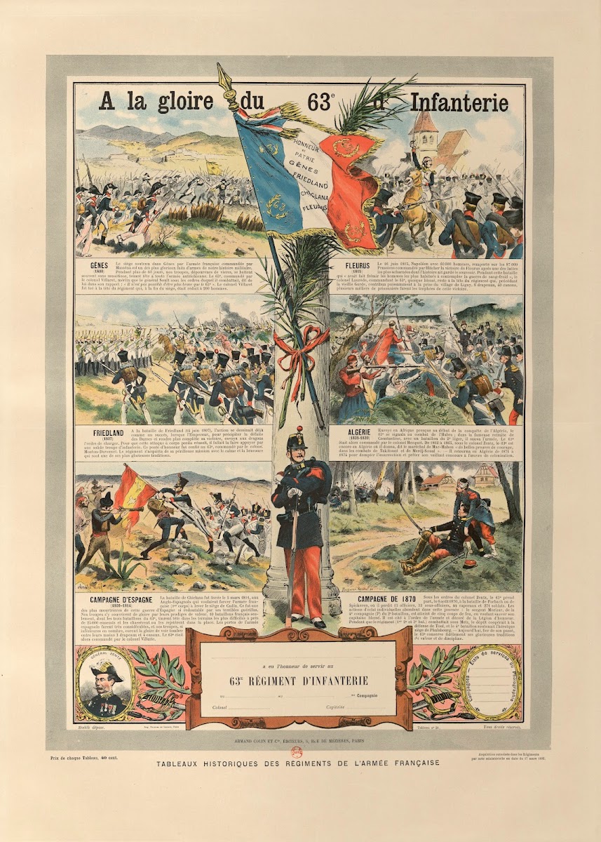 A la gloire du 63 e dInfanterie 1892