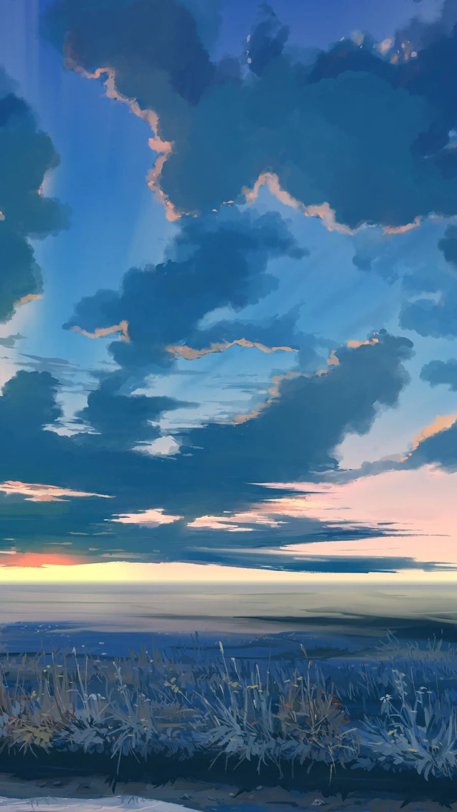 Anime, Sky, Portrait Display Full HD iPhone Wallpaper Background