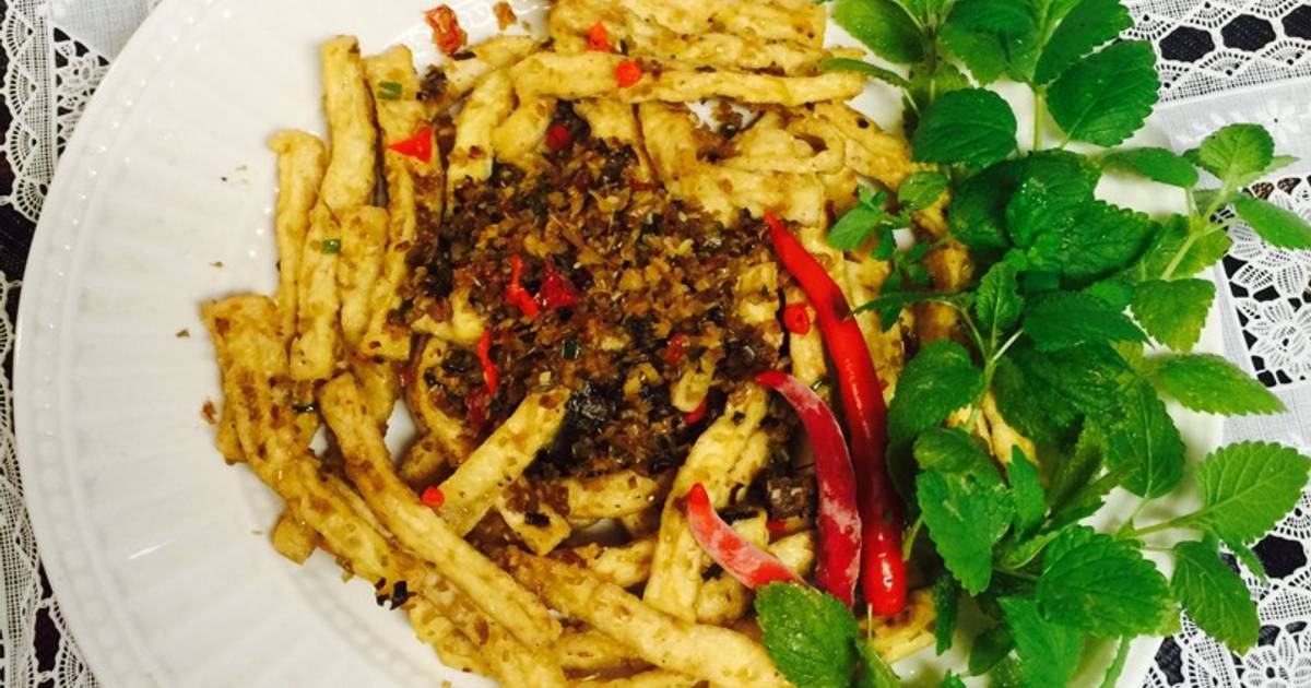 Đậu hũ xào sả ớt chay !