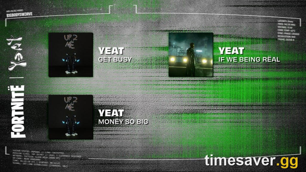 Official Fortnite x Yeat Jam Tracks lineup: Gët Busy, Monëy So Big and If We Being Rëal