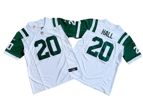 Men's New York Jets 20# Breece Hall Nike White Classic Alternate Vapor F.U.S.E. Limited Jersey.jpeg