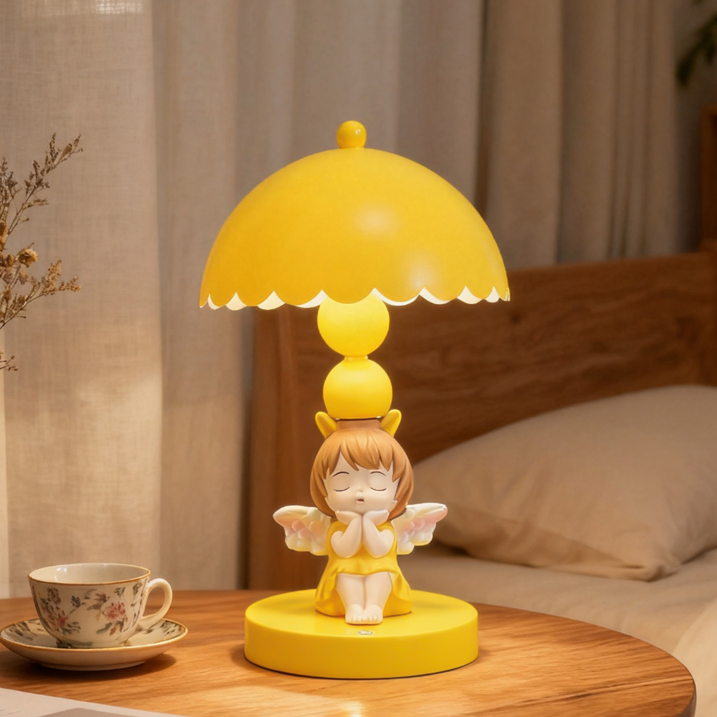 Angel Table Lamp, Nightstand Lamp, 3-Stage Dimmable