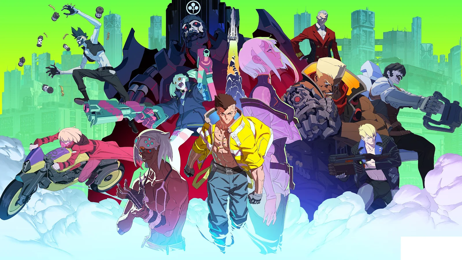 Cyberpunk Edgerunners Cast Illustration - Anime Digital Illustration 4K Wallpaper (3840x2160)