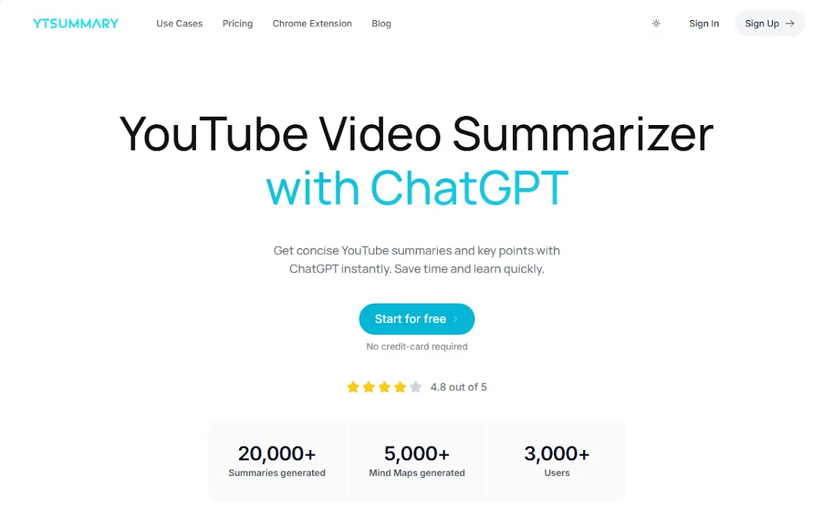 Captura de YTSummary