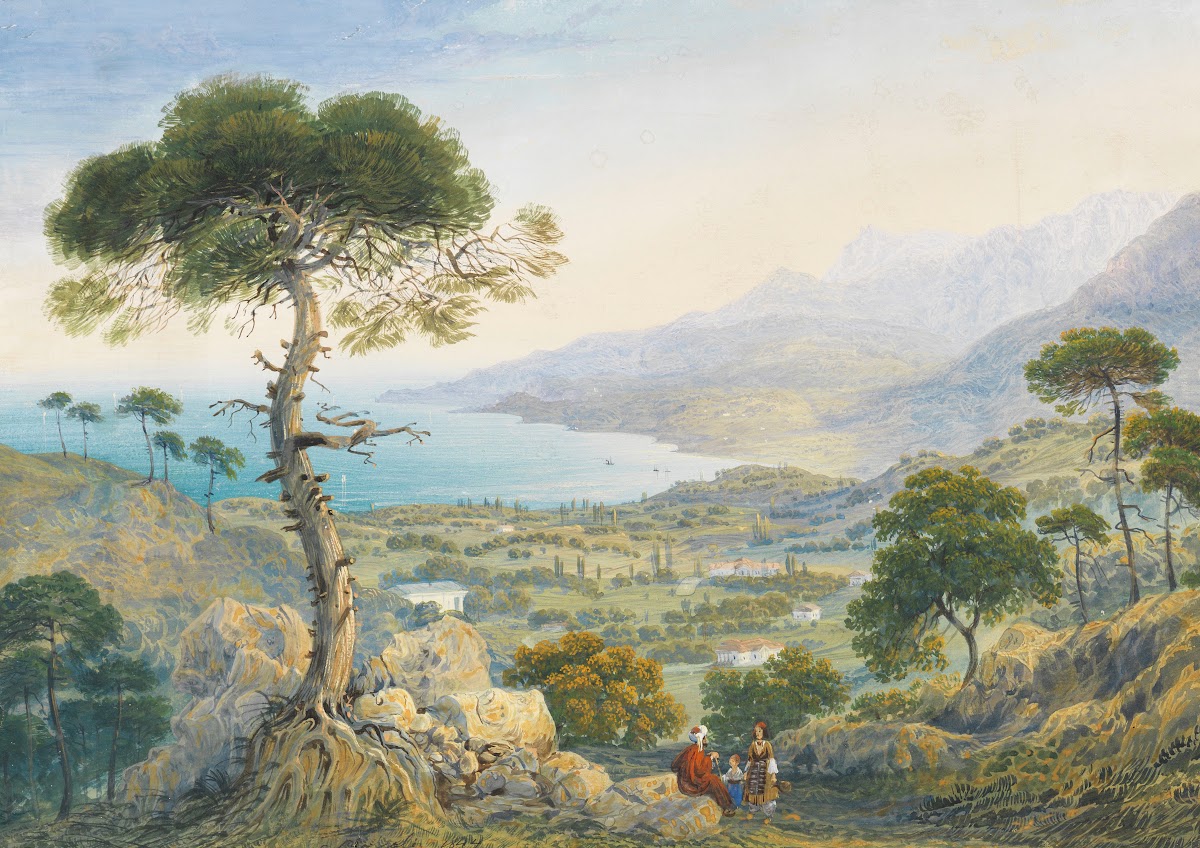 Krimlandschaft mit Meeresbucht 1844