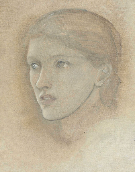 Female head study looking to the right for The Golden Stairs