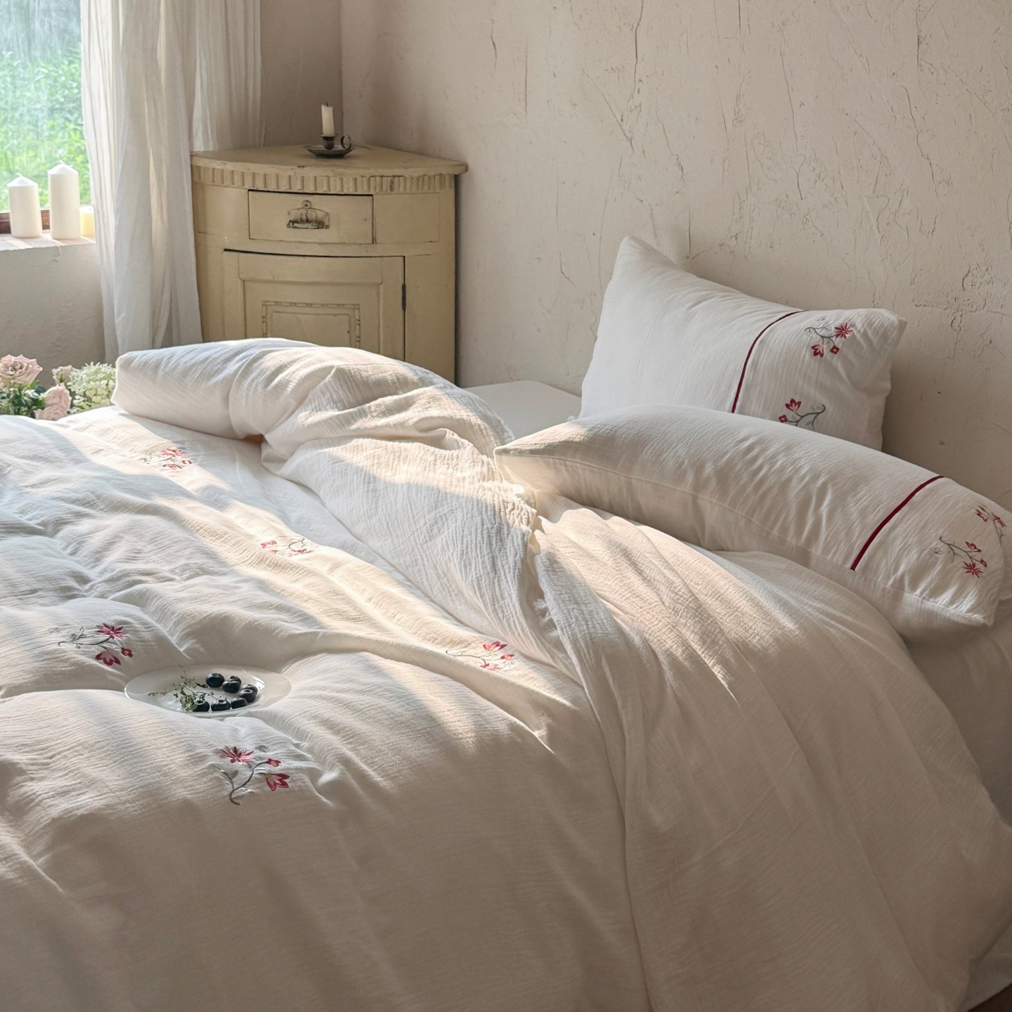 Cotton Bedding 4-piece, double-layered gauze fabric