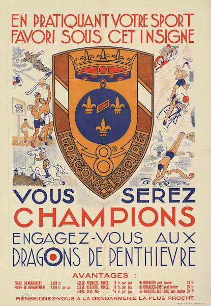 Affiche De Recrutement De Larmée De Vichy  8e Dragons 1940 1942