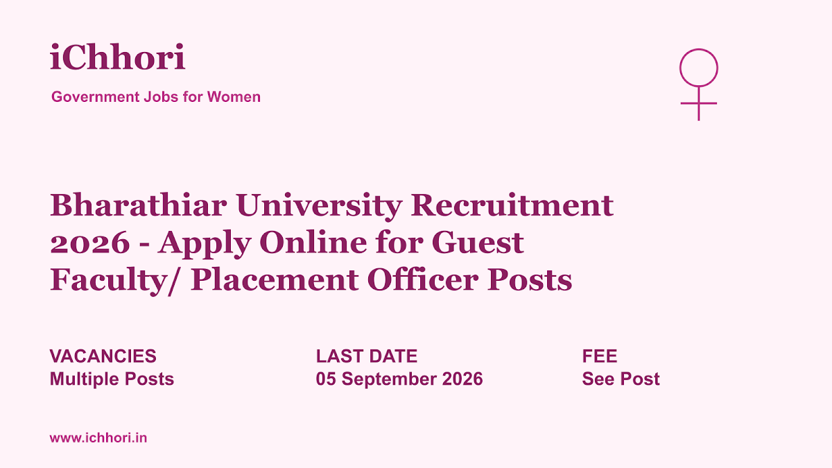 Bharathiar University Recruitment 2026 - Apply Online for Guest Faculty/ Placement Officer Posts - iChhori