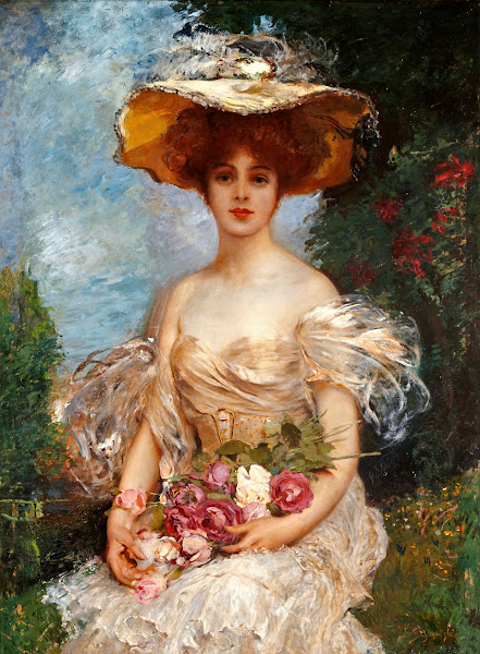 A portrait of an elegant woman