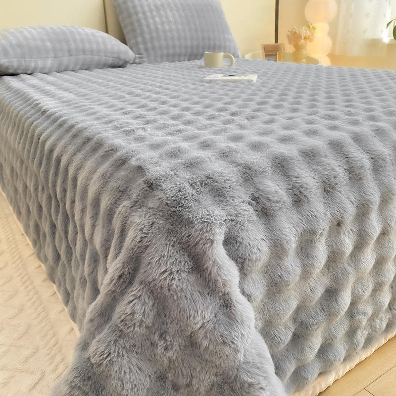 Fluffy milk fiber fleece sheet, extra warm
