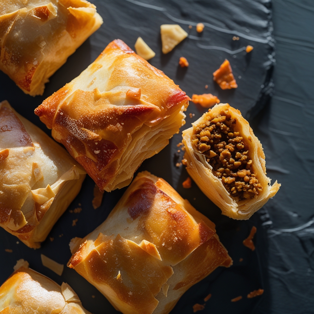 Final High-Protein Ethiopian Sambusa Power Rolls with Spiced Peanut-Lentil Filling