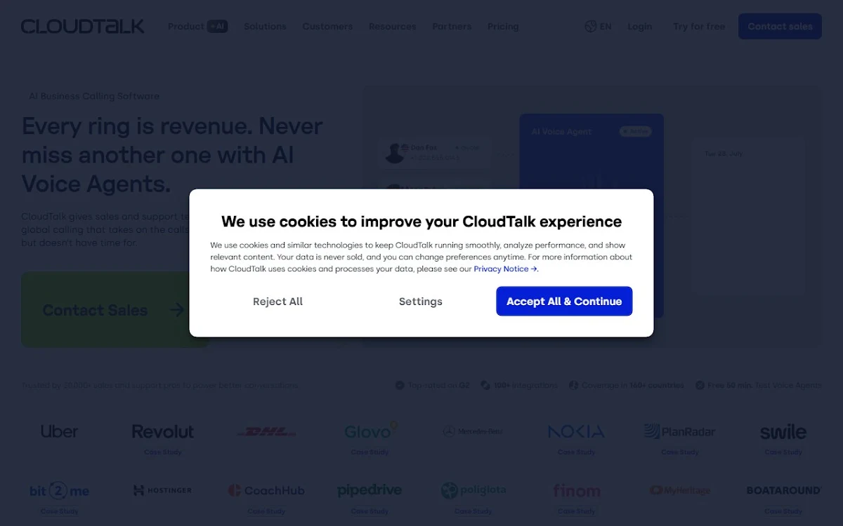 Captura de CloudTalk