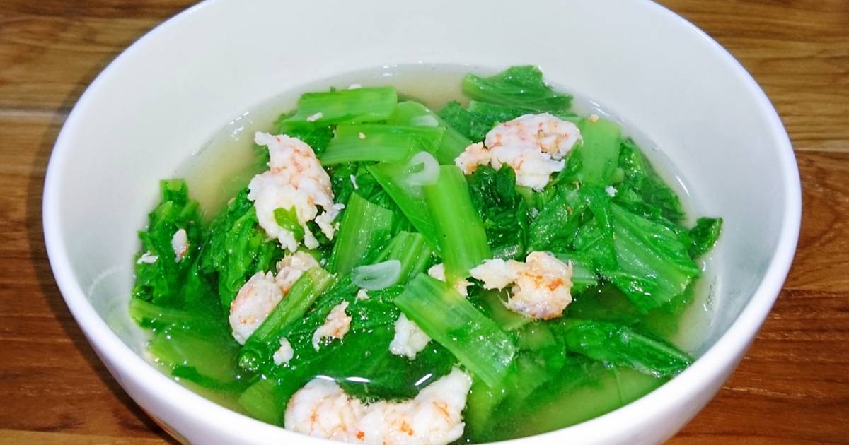 Canh cải bẹ xanh nấu tôm