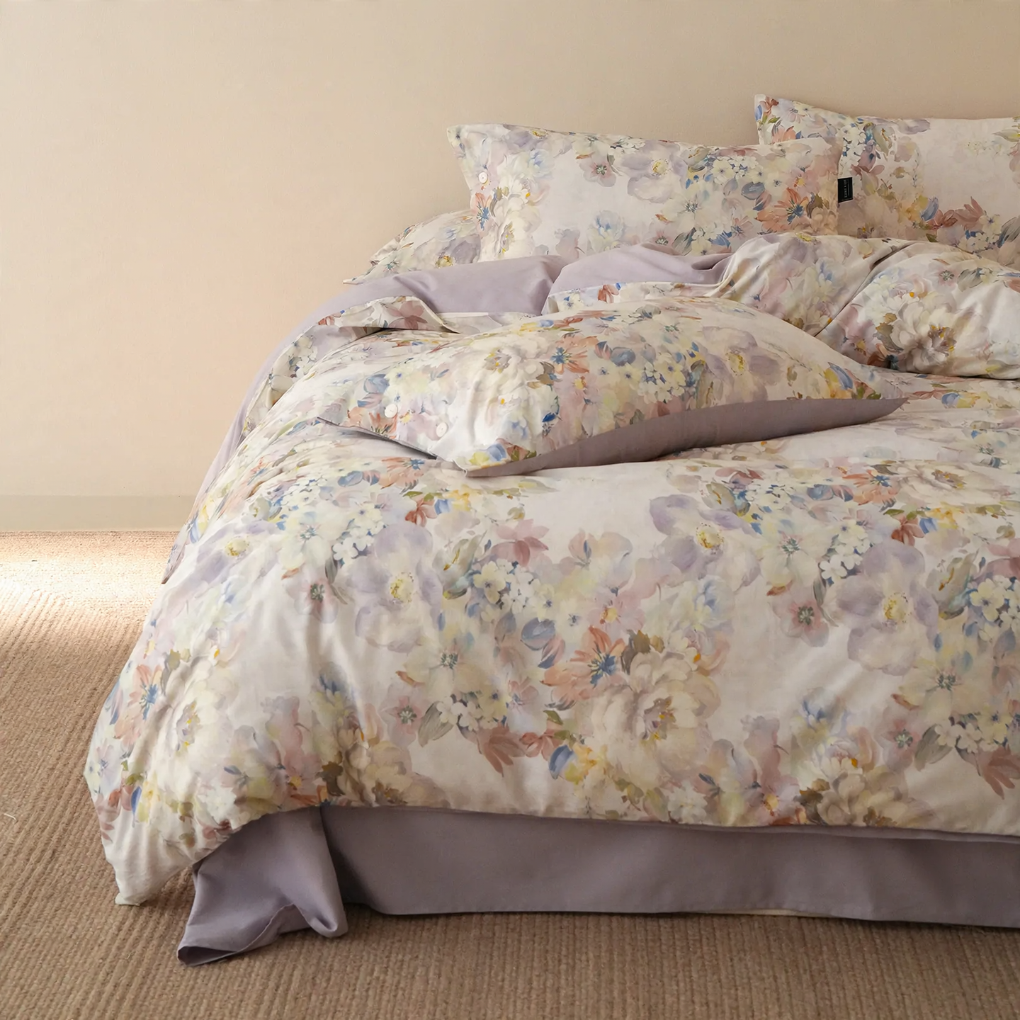 Fluffy Bedding Set, 4-piece, Autumn/Winter, Floral Pattern