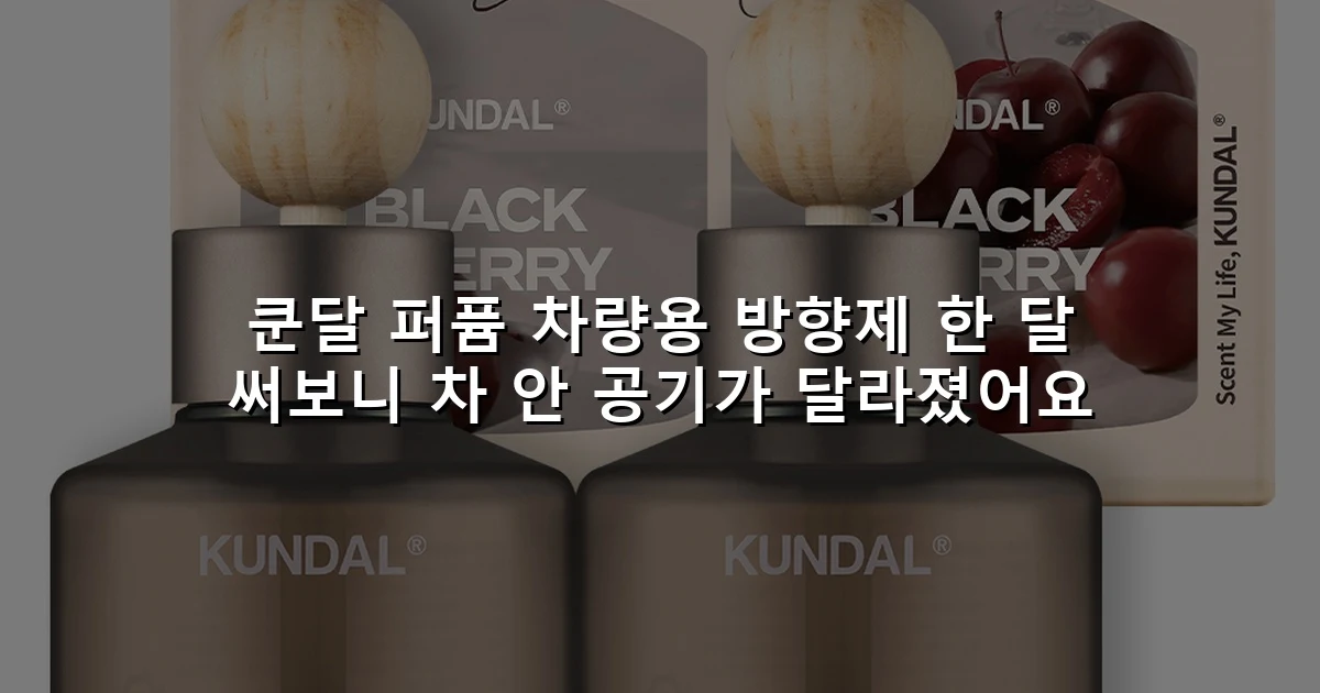 쿤달 퍼퓸 차량용 방향제 한 달 써보니 차 안 공기가 달라졌어요