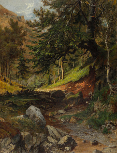Waldpartie mit Bachlauf 1877