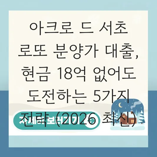 아크로 드 서초 로또 분양가 대출