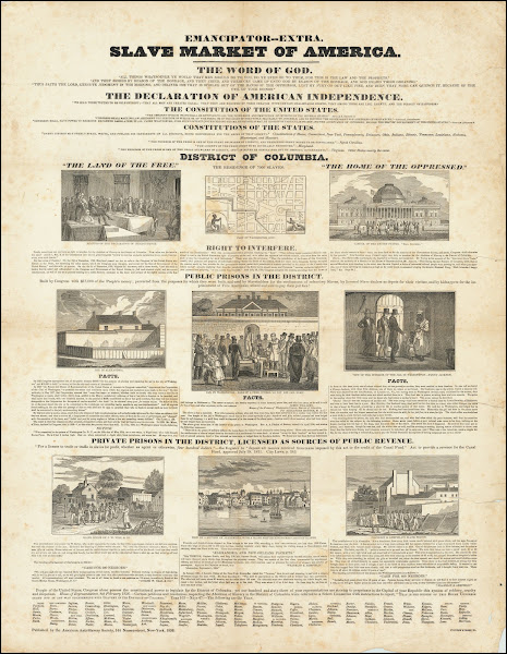Emancipator  Extra Slave Market Of America 1836