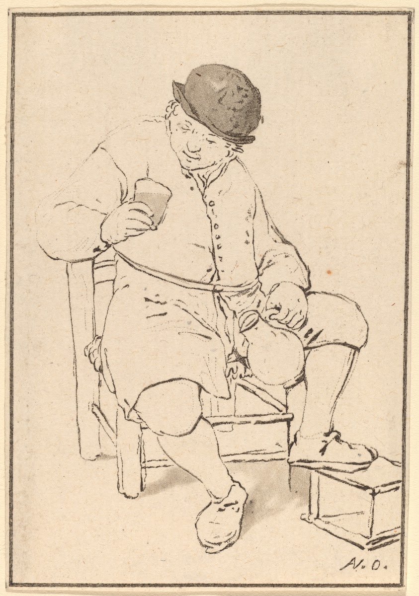 Seated Peasant with Jug c 1763