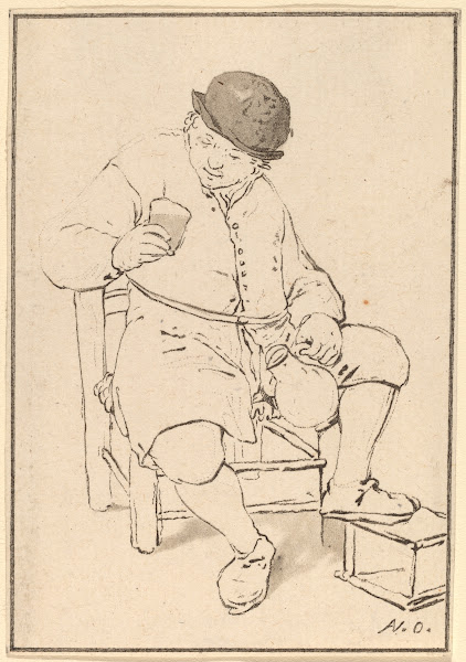 Seated Peasant with Jug c 1763