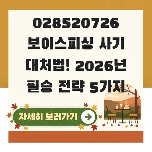 028520726 보이스피싱 사기 대처법