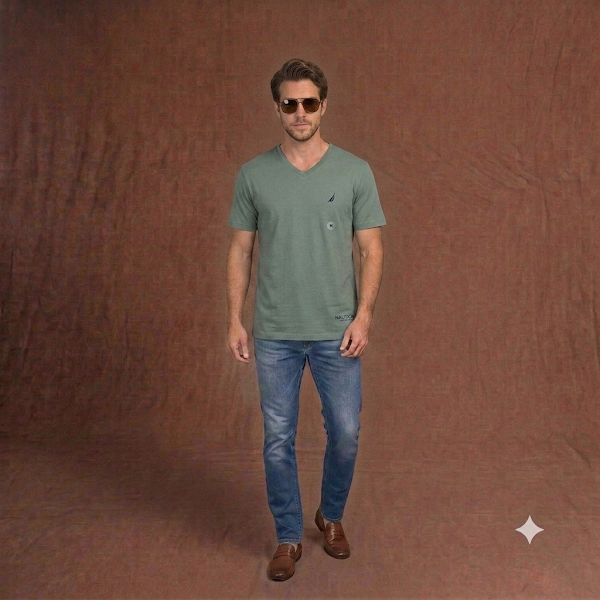 Suéter Cuello en V Verde