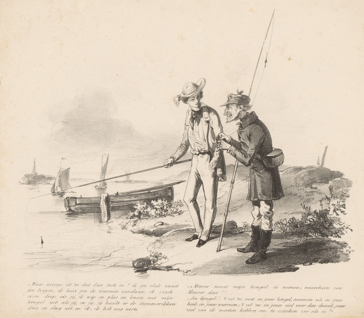 Vissende jongeman en oude man 1832   1897