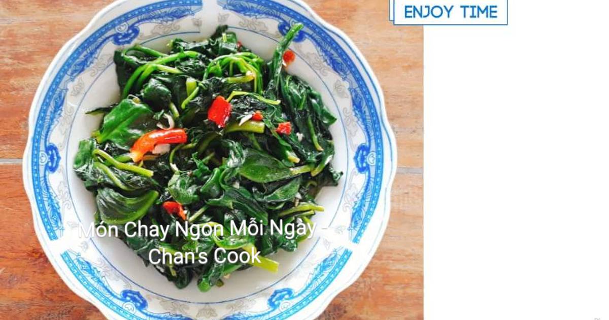 Rau mồng tơi xào tỏi chay