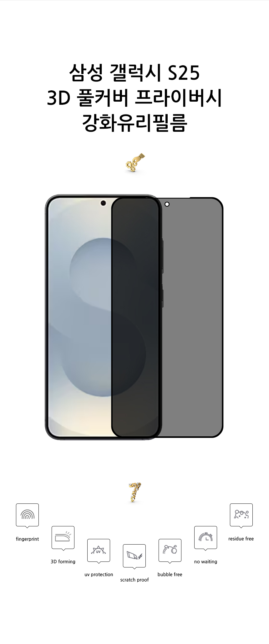 realook Galaxy 25 3D full cover privacy tempered glass