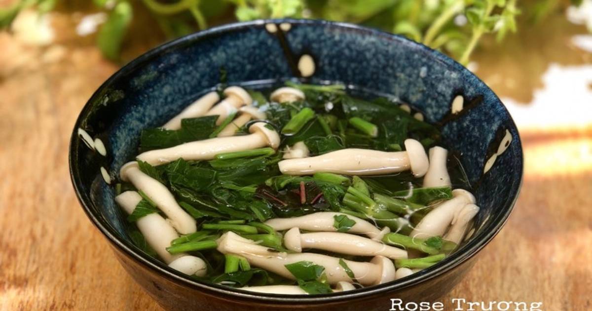 Canh Rau Tập Tàng Nấu Nấm Linh Chi Trắng