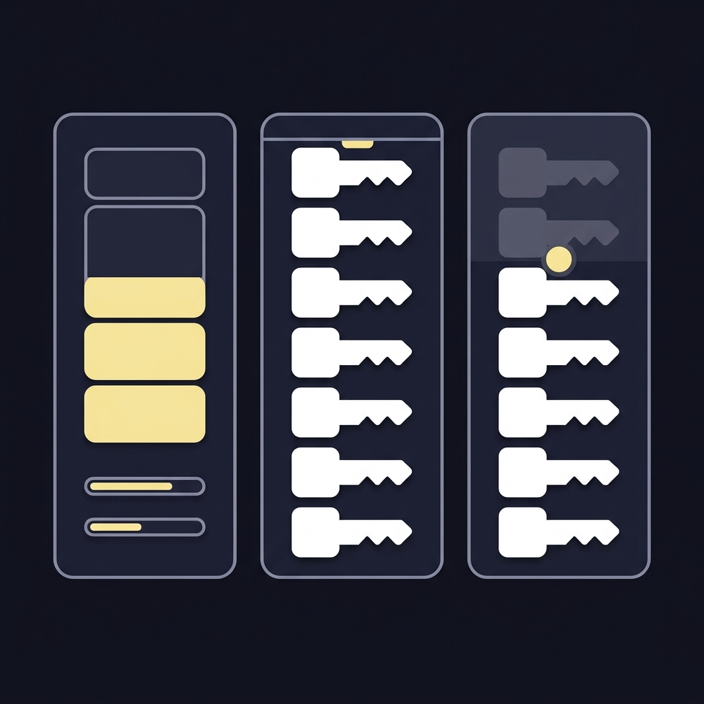 Minimal 2D vector mobile dashboard mockup showing three clean panels visualizing current equity high water mark and trailing threshold with accent highlights Static Drawdown vs Trailing Drawdown in Sports Trading