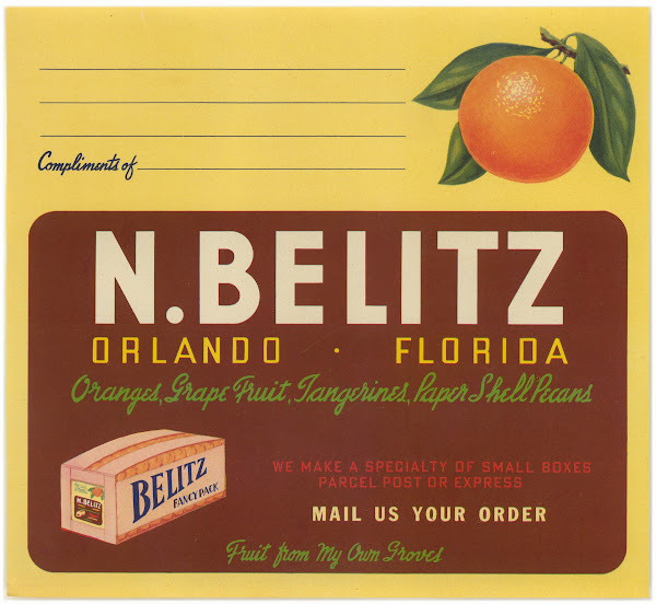 Shipping Label for N Belitz Fancy Pack 1930 1950