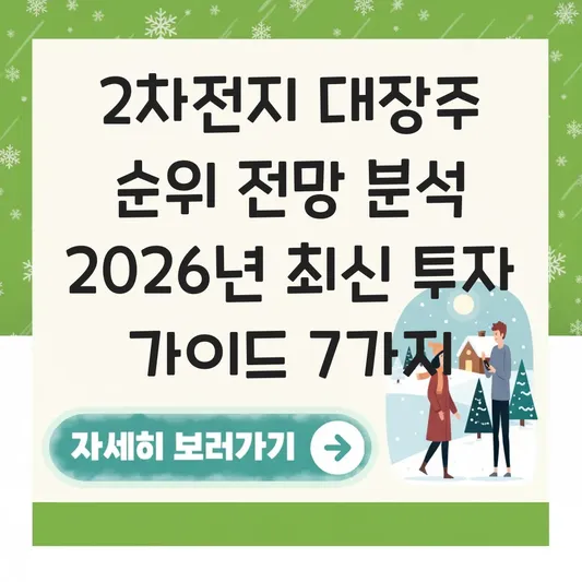 2차전지 대장주 순위 전망 분석