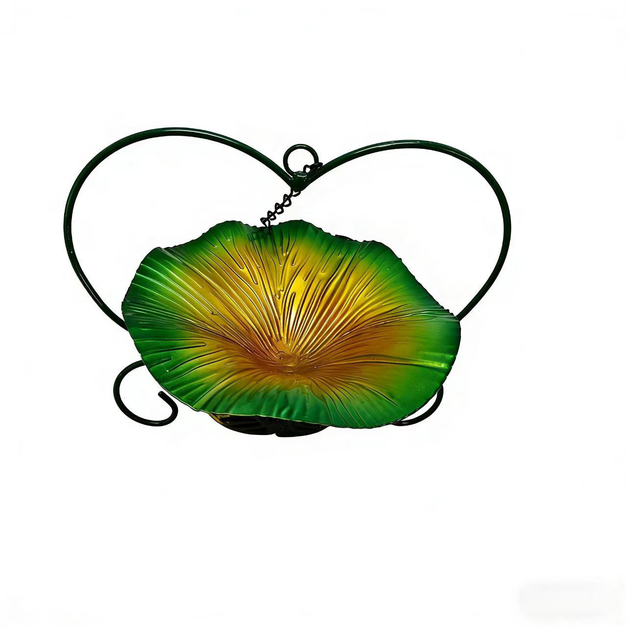 Decorative iron bird feeder in flower shape